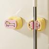 Plastic Suction Cup Mop Clamp Wall Mounted Waterproof Mop Broom Holder Reusable Space Saving Broom Storage Rack Bathroom