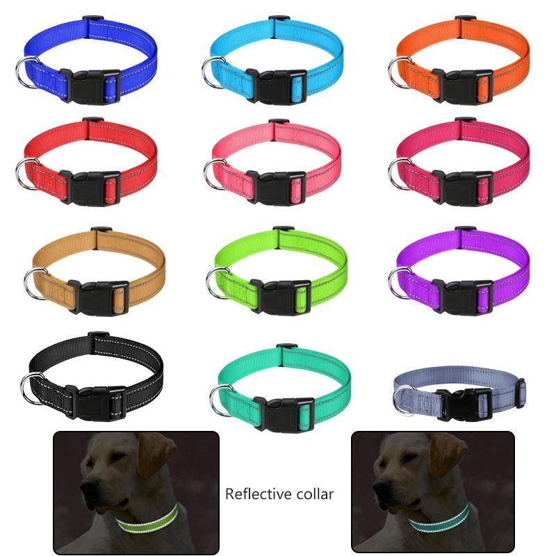 Durable Reflective Neoprene Dog Collar Available In 12 Vibrant Colors And 5 Sizes
