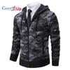 Cozy Up Men's Cardigan Jacket Hooded Sherpa Cashmere Casual Camouflage Thickened Warm