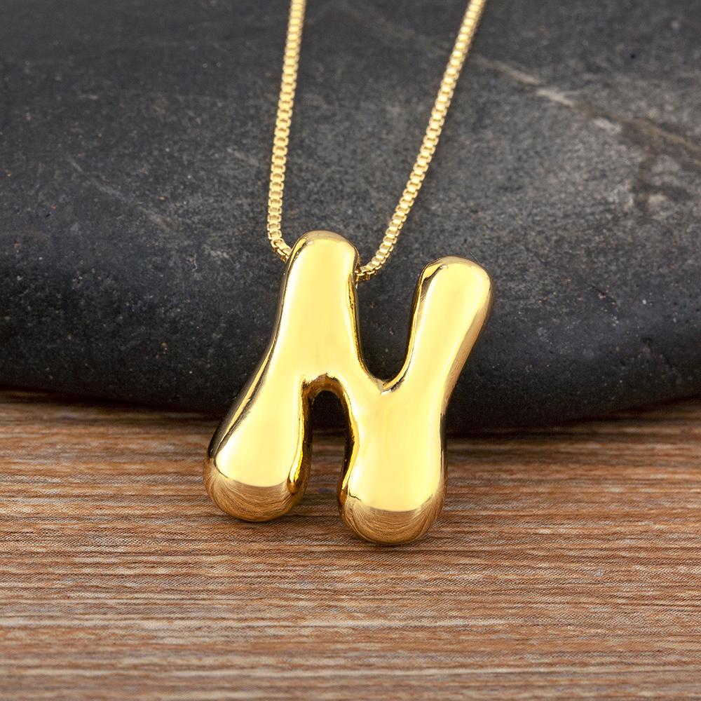 Nidin High Quality Creative Trend A-Z Letters Charm Pendant Necklace For Female Male Name Initials Alphabet Jewelry Accessories