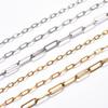 2.5/2.7/4mm Stainless Steel Gold/Silver Color Paper Clip Link Chain Necklace Fashion Jewelry Can Be Customized Length 14-30inch