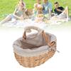 Picnic Basket with Removable Liner Hand Woven Empty Picnic Hamper Basket with Handle for Easter Camping Wedding Gathering