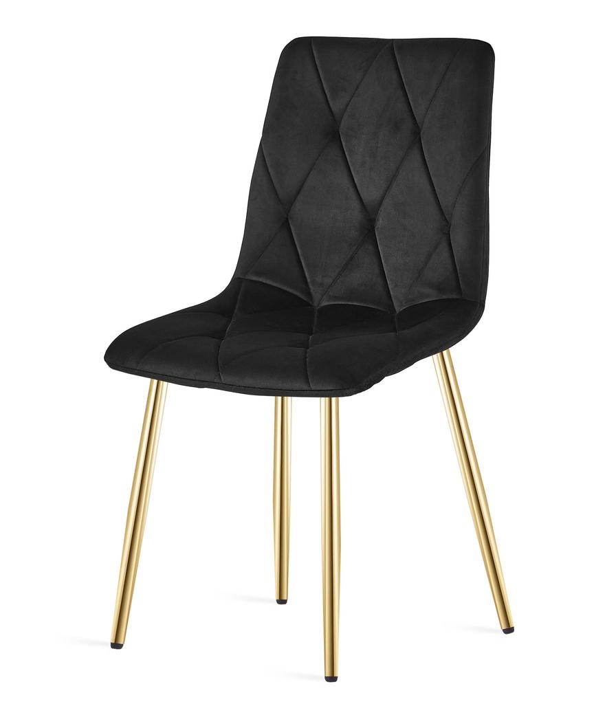 LIBRA chair - black velvet / gold legs x 1