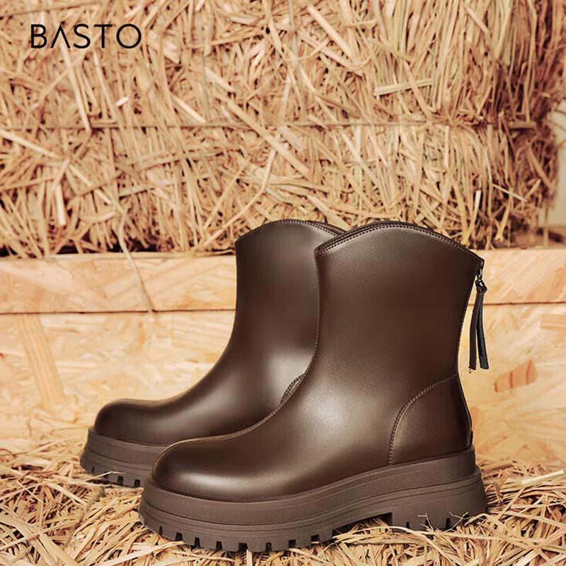 BASTO Women s Fashion Casual Platform Ankle Boots EU 34