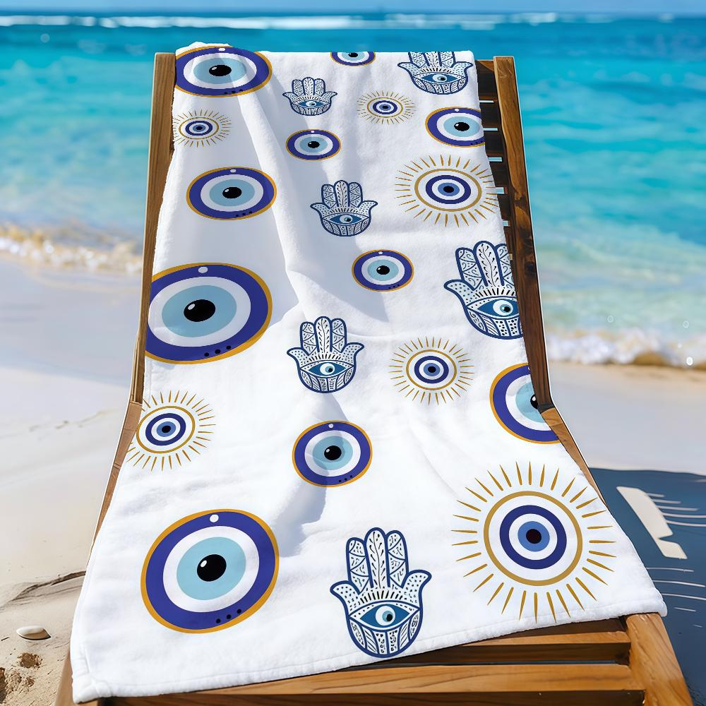 Art Evile Eye Bright Handtuch Sport Schnelltrocknend Reise Campingausrüstung Sanddicht Weich Leicht Großes Strandhandtuch