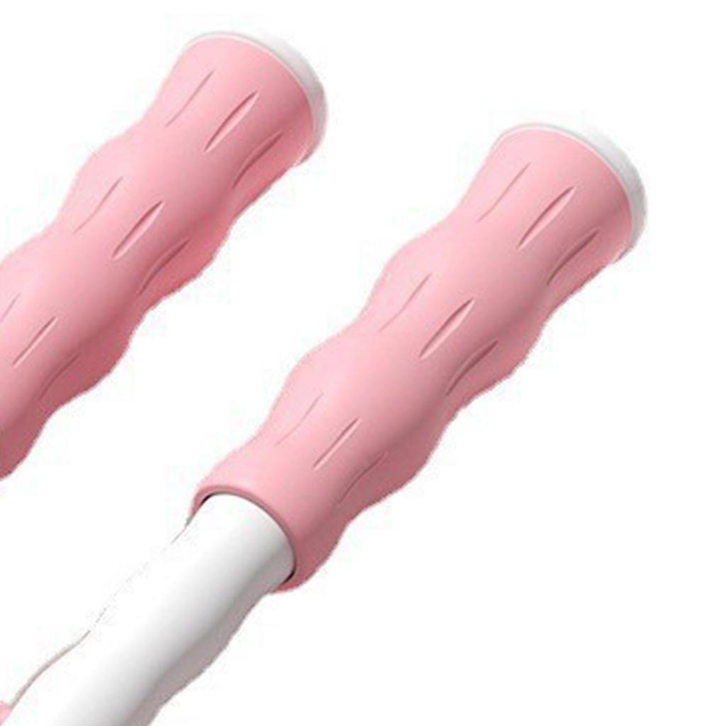 Segmented Jumping Rope Adjustable Untangled Beaded Flexible PP Plastic Jumping Rope for Kids Pink