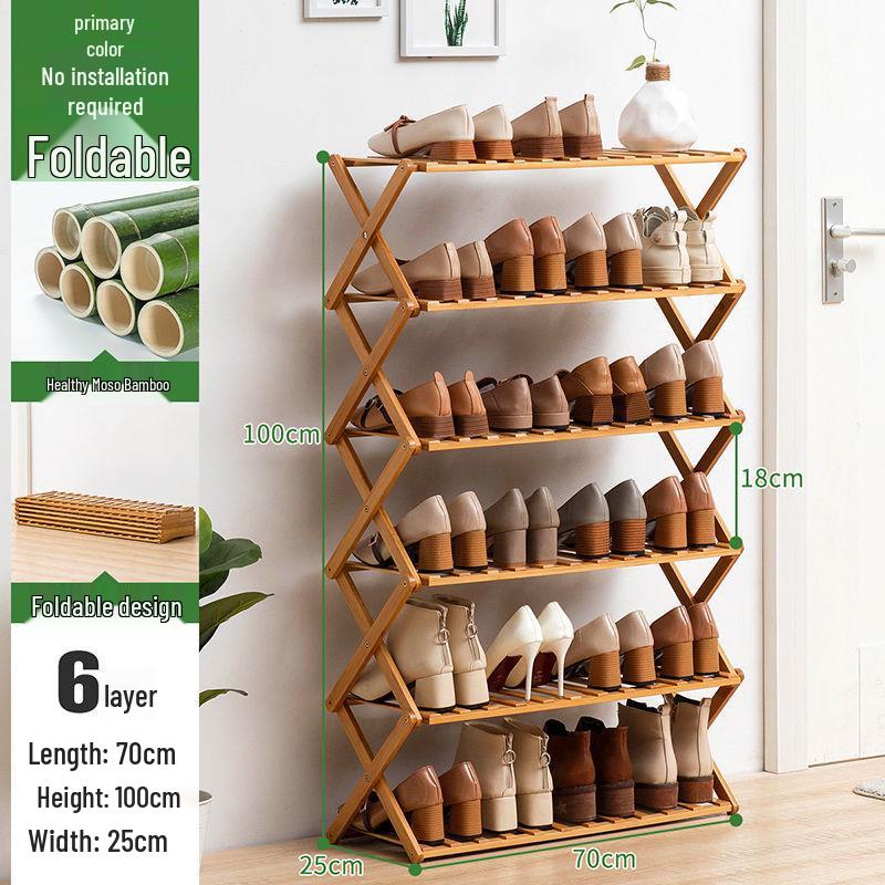Compact Wooden Shoe Storage Rack: Multi-Layer, Dustproof Shoe Cabinet for Dorm or Entryway
