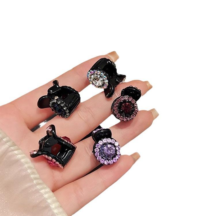 Sparkly Rhinestone Mini Claw Clip for Korean Style Wispy Bangs