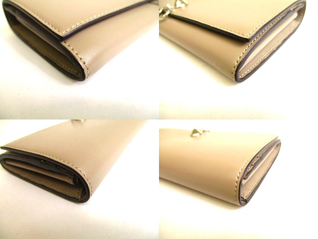 Authentic FENDI By The Way Tortora Leather Bifold Long Wallet Flap Wallet #a051  Open Box