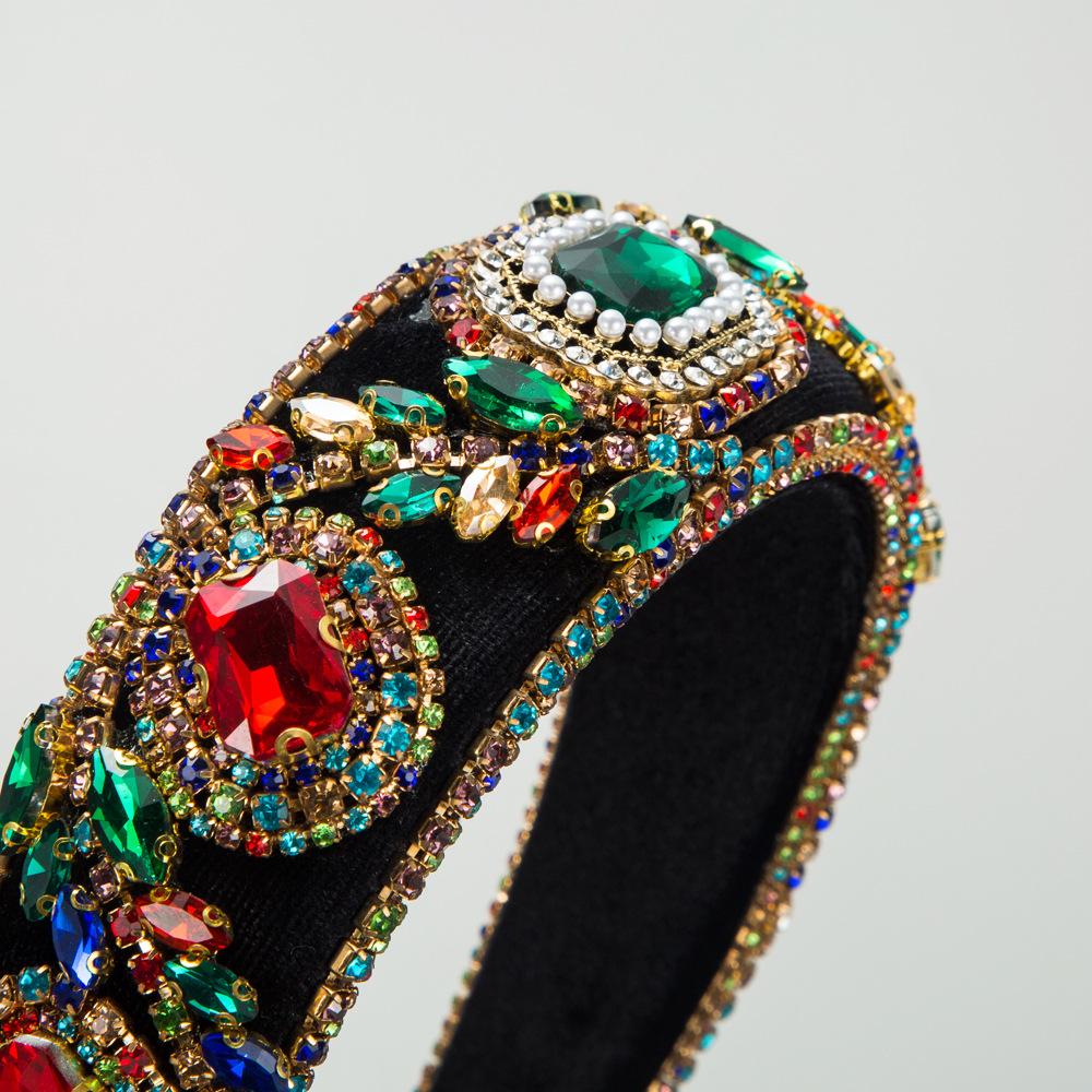 Luxurious Baroque Full Diamond Headband Sponge Hair Accessories For Women Shining Party Hairbands Hair Band Hoop Girl Headwear