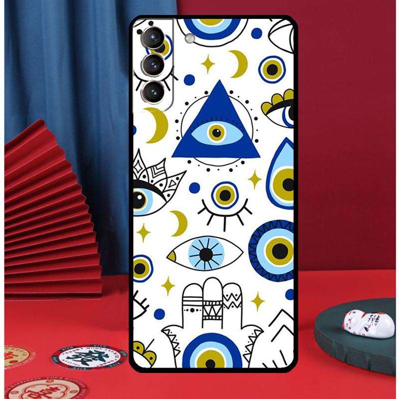 Blue Evil Eye Phone Case For Samsung Galaxy S24 Ultra S9 S10 S20 S21 S22 Plus S23 FE S25 Ultra Back Cover
