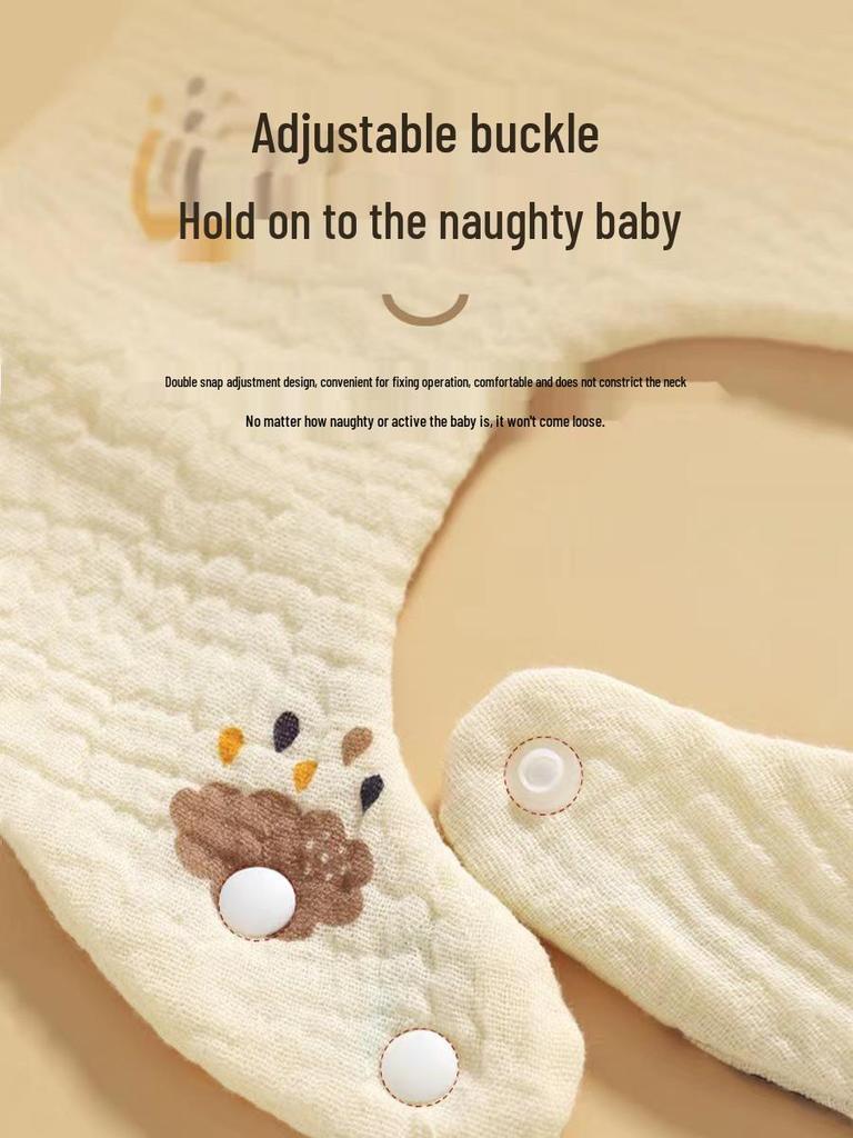 6-Layer Cotton Gauze Petal Baby Bib - 360° Newborn Anti-Spit-Up Towel for Summer