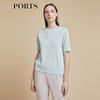 PORTS Women's Spring/Summer Color-block Logo Knit Top LD8K711PXE006