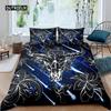Cow Skull Bed Cover Queen Size Sunflower Cattle/Bull Skeleton Bed Linen Package Botanical Floral Leaves Boho Tribal Polyester Fabric Quilt Cover