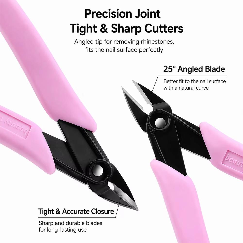 Portable 1pcs Rhinestone Remover Pliers Nail Art Scissors Stainless Steel Rhinestone Remover Nipper Professional Nail Decorations Tools for Home Use