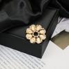 Brooch Retro Style Leaf Floral Design Lapel Pin with Faux Opal Inlaid Sweaters Collars Hats Bags Coats Scarves Badge Outfit Accessory