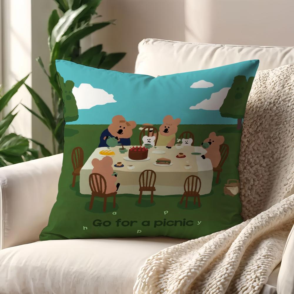 Cartoon D-Dinotaengs Cute kawaii cushion cover Pillow Cover Home Sofa living Decoration Room  Office Car Nordic Simplicity