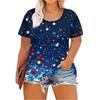 Women's Fashion Casual Summer Plus Size  Print Tops