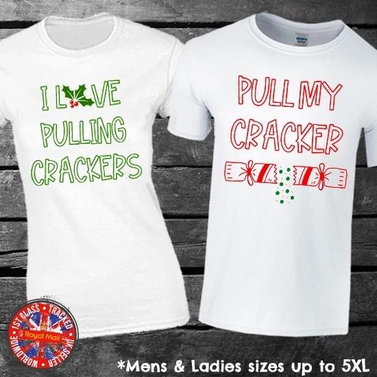 I Love Pulling Crackers - Pull My Cracker Christmas Matching T-shirt Set 2XL