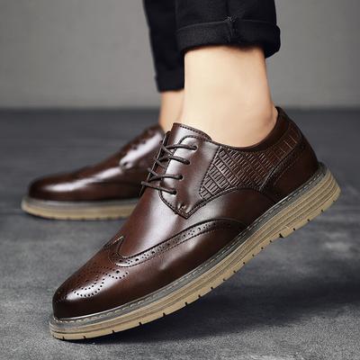 Fashion Luxury Brand Brogue Carved Men's Shoes Comfortable Lace-up Loafers Men's Business Formal Wear Thick-soled Designer Men's Shoes