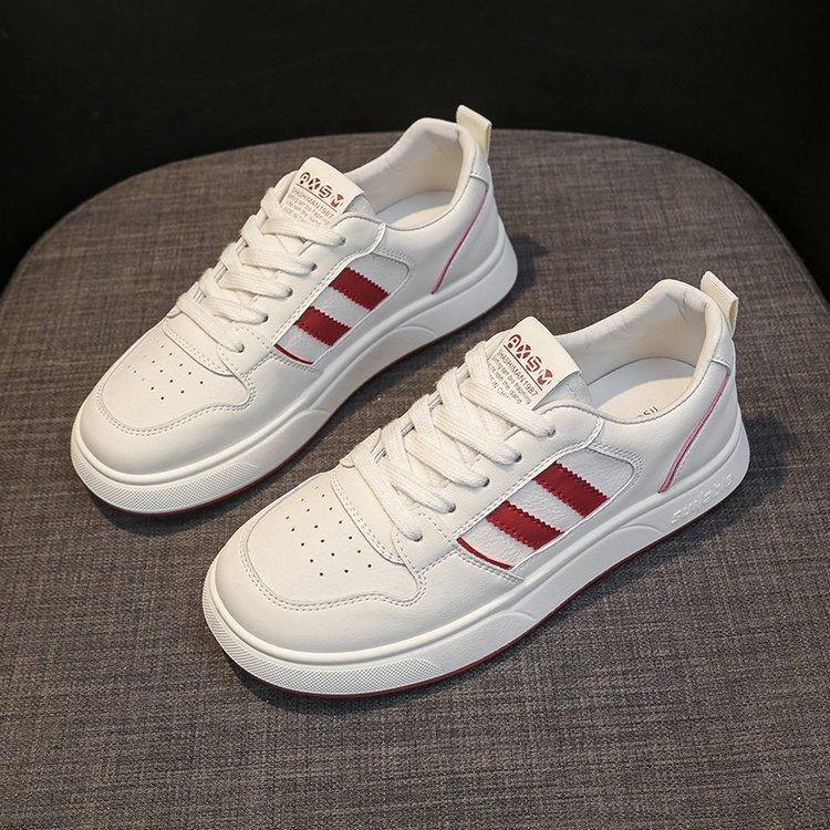 Little White Shoes Women~ 2025 New Versatile Explosive Flat Bottom Platform Leisure Sports Student Little White Shoes Women
