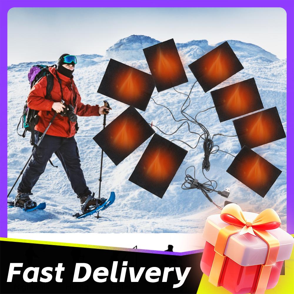 USB Electric Heating Pad Jacket Warming Heating Pad Winter Sport Vest Heated Mat Heating Cloth for Outdoor Winter Camping Hiking