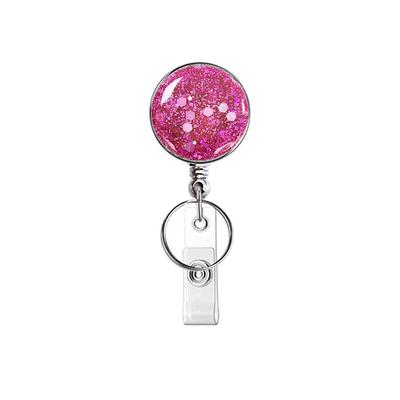 Id Badge Holder Shiny Belt Clip Badge Reel Retractable Badge Holder Rotatable Retractable Name Card Clip For Work Badges Student