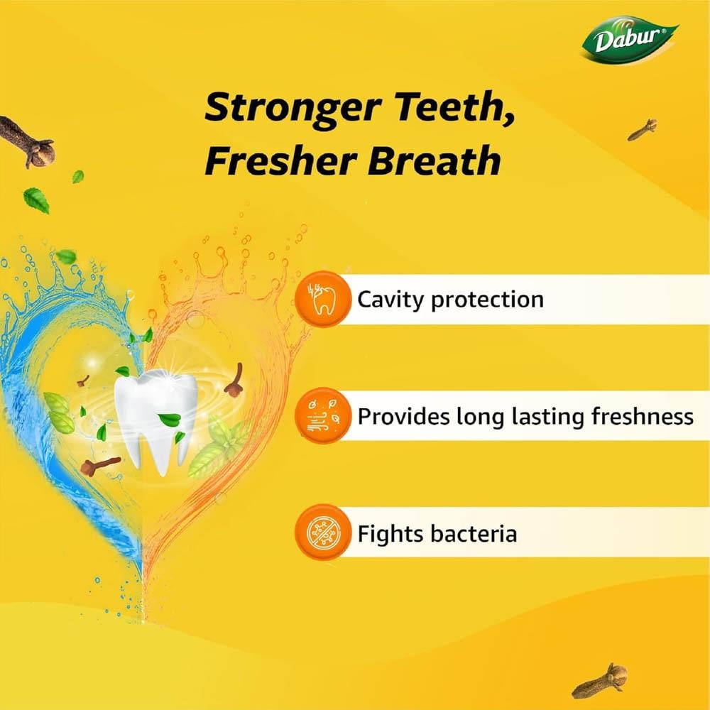 Kräuter Nelken- und Minzgel Zahnpasta + KOSTENLOSE Zahnbürste 150 g Dabur Herb'l Advanced Zahnpasta