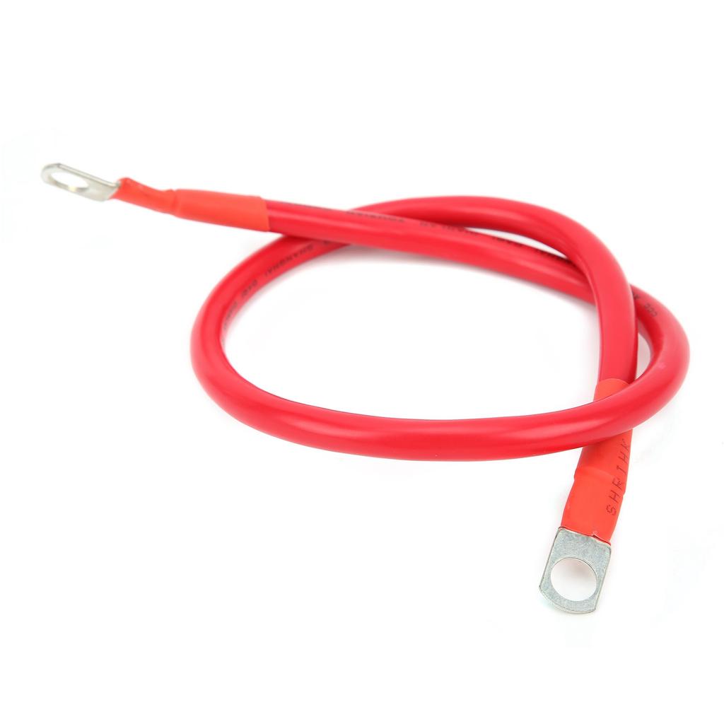 23.6in Ground Wire 4AWG 25mm2 150A High Toughness Earth Cable for Battery Inverter Fuse HolderRed