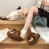 2025 Herbst und Winter neue Bär Damen Hausschuhe pneumatische Ohr Puppe Plüsch Hausschuhe Mode Ein-Wort Plateau Schuhe