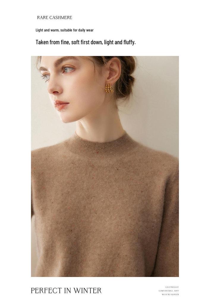Women's Cashmere Mock Neck Versatile Autumn/Winter Knitwear