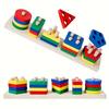 Toy Made of Wooden Stacking Blocks,Game for Sorting Shapes with Color And Shape Matching,Enhance Fine Motor Skills, Safe For, an Educational Puzzle