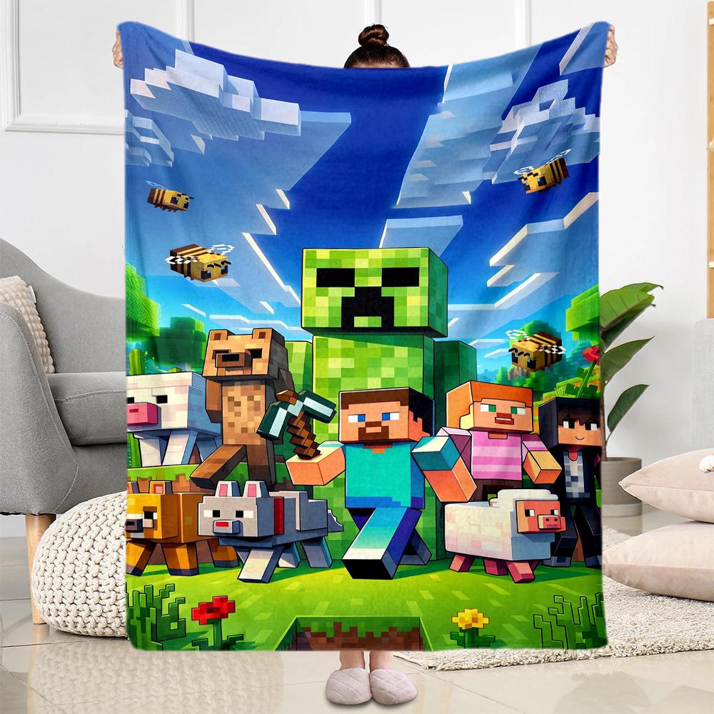 Minecraft 379 Blanket Soft & Cozy Suitable for Bed Livingroom Office Four Seasons Multipurpose Warmthful Decor