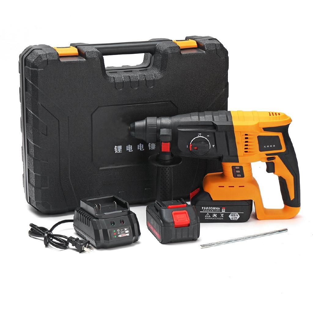 800W 4 in 1 Electric Brushless Cordless Rotary Hammer Driver Impact with Lithium Battery Power Tool
