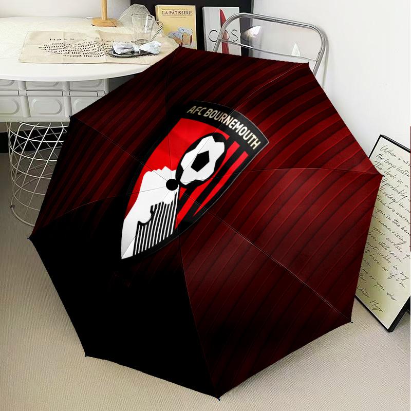 Afc Bournemouth Crest Automatic Folding Umbrella - 8-Rib Travel Umbrella with Auto Open/Close & Portable Gifts for Holidays or Birthdays