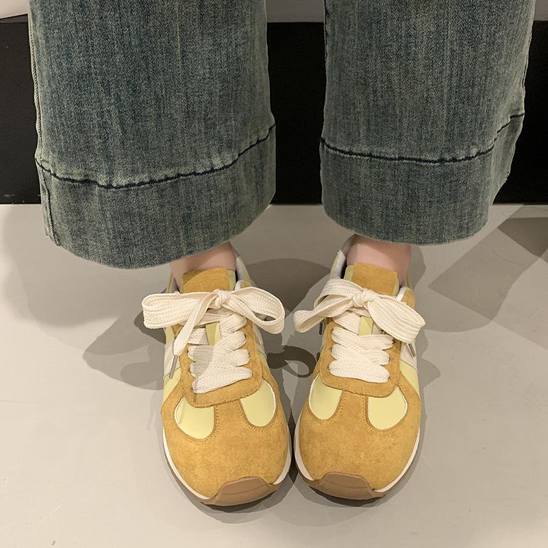Fashion 2024 New Spring and Autumned Thick-soled Lightweight Sneakers for Women All-match  Popular Retro Sport Leisure Shoes Hot Sale