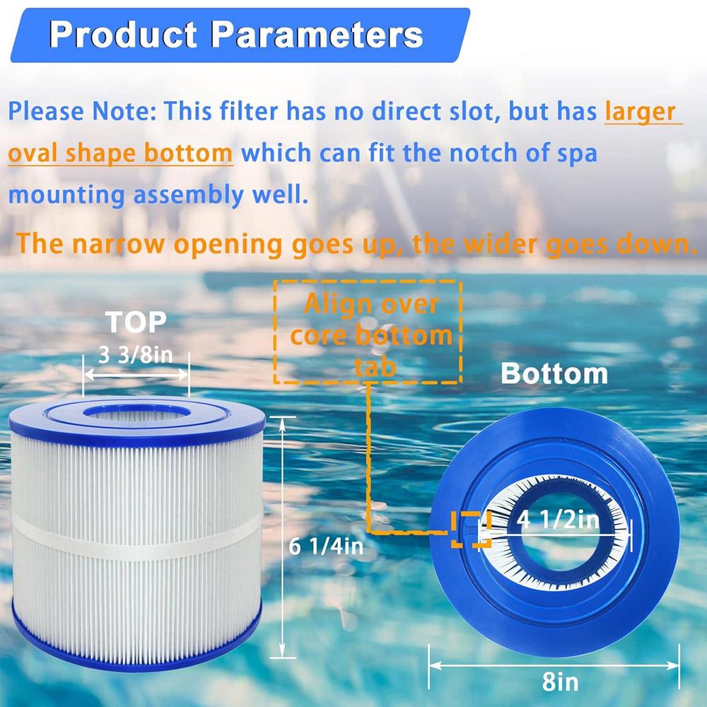 Filtro de Spa y Filtro de Jacuzzi para Pleatco PBF40 PBF40-M, Compatible con Filtro Bullfrog Wellspring 30 sin núcleo 10-00282