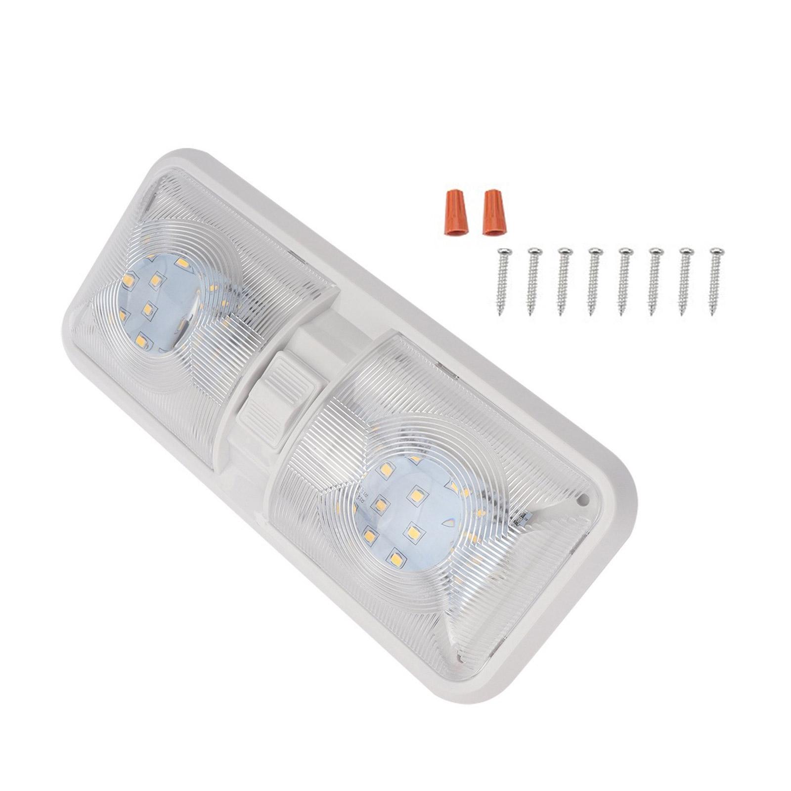 

Потолочный двойной купольный светильник для внутреннего освещения кемпера с выключателем для замены 2835SMD купольный светильник 12 В светодиодный светильник