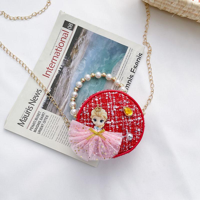 Bow Princess Pearl Flower Design Children Wallet Girl Handheld Bag Crossbody