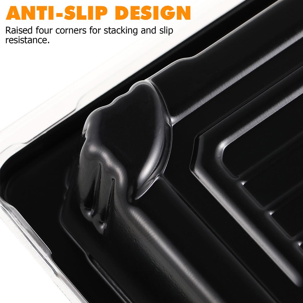 100pcs Sushi Box Black Thickened Disposable Pulp Containers For Take Out Carry Lunch Party Snacks Hamburgers Fries Storage