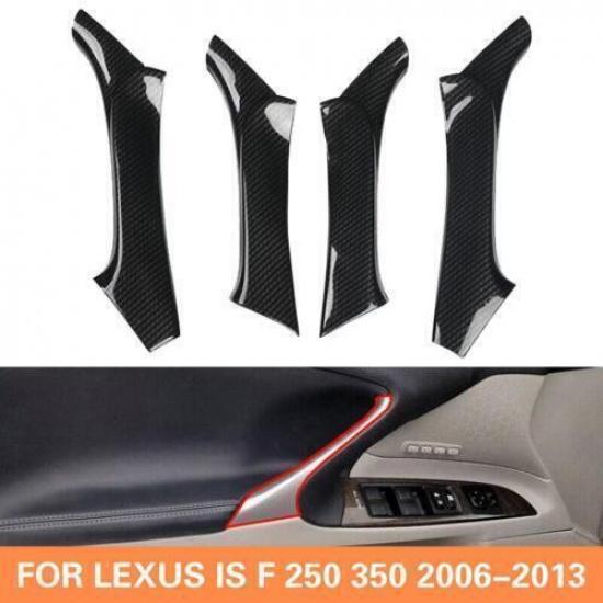 Carbon Fiber Interior Door Armrest Panel Trim Fit For Lexus IS F 250 350 2006-13
