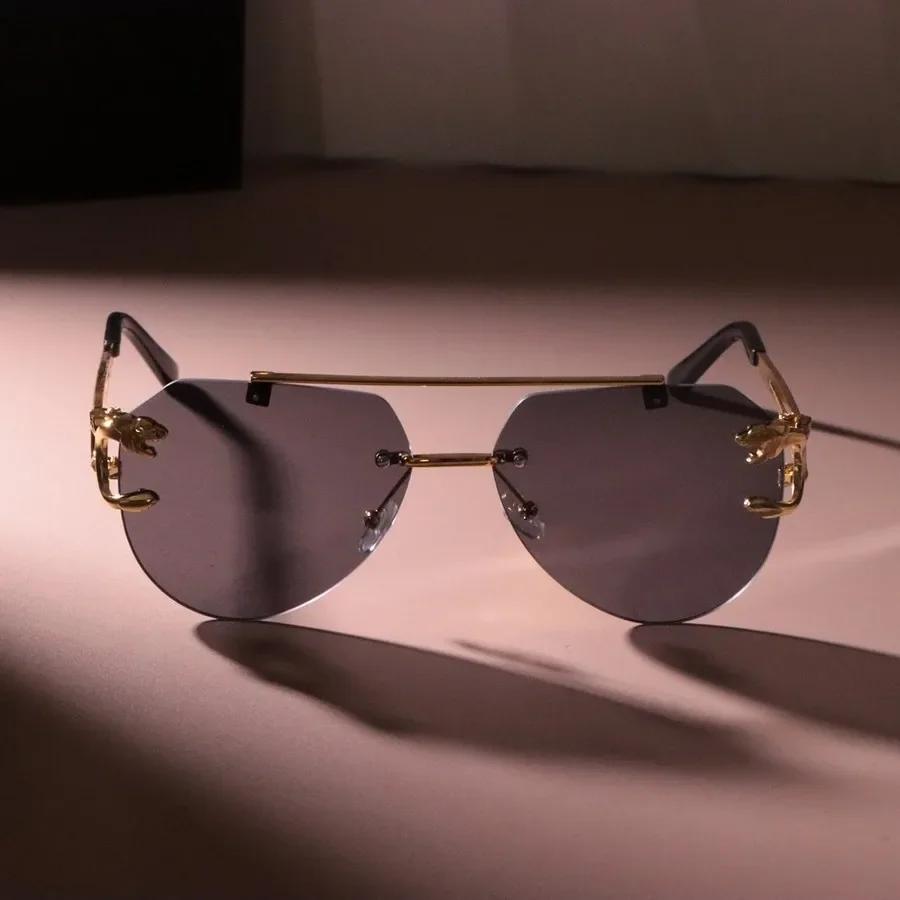 Rimless Classic Square Sunglasses Women Men Brand Designer Personality Sun Glasses Female Male Colors Mirror