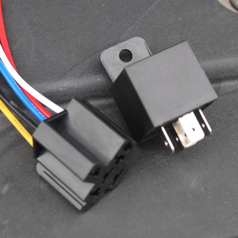 2PCS/Set 5 Pin Automotive Relay 12V 40A with Socket Wiring Harness SPDT Changeover Car Relay Kit with Black Red Copper Terminals