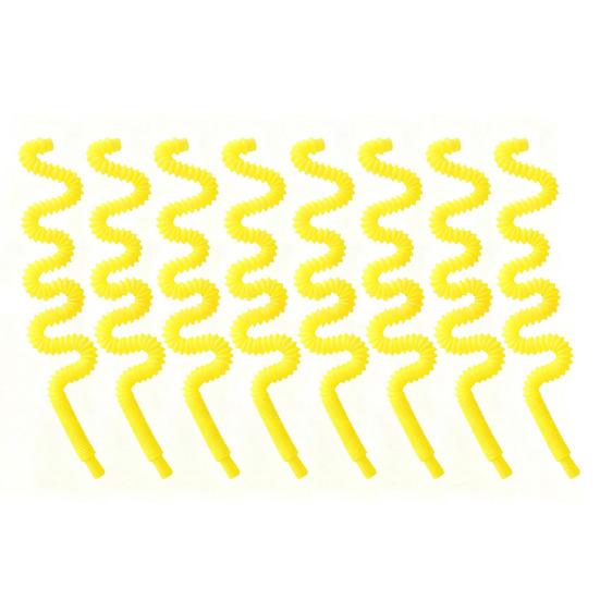 Renkli Spiral Bükülebilir Pipetler 6mm Yeniden Kullanılabilir Gıda Sınıfı Plastik Pipet Doğum Günü Partisi Ev Seyahat İçin Esnek İçme Pipetleri