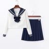 Completo gonna corta uniforme ricamato grigio tre pezzi gonna plissettata a maniche lunghe top stile college nuovo