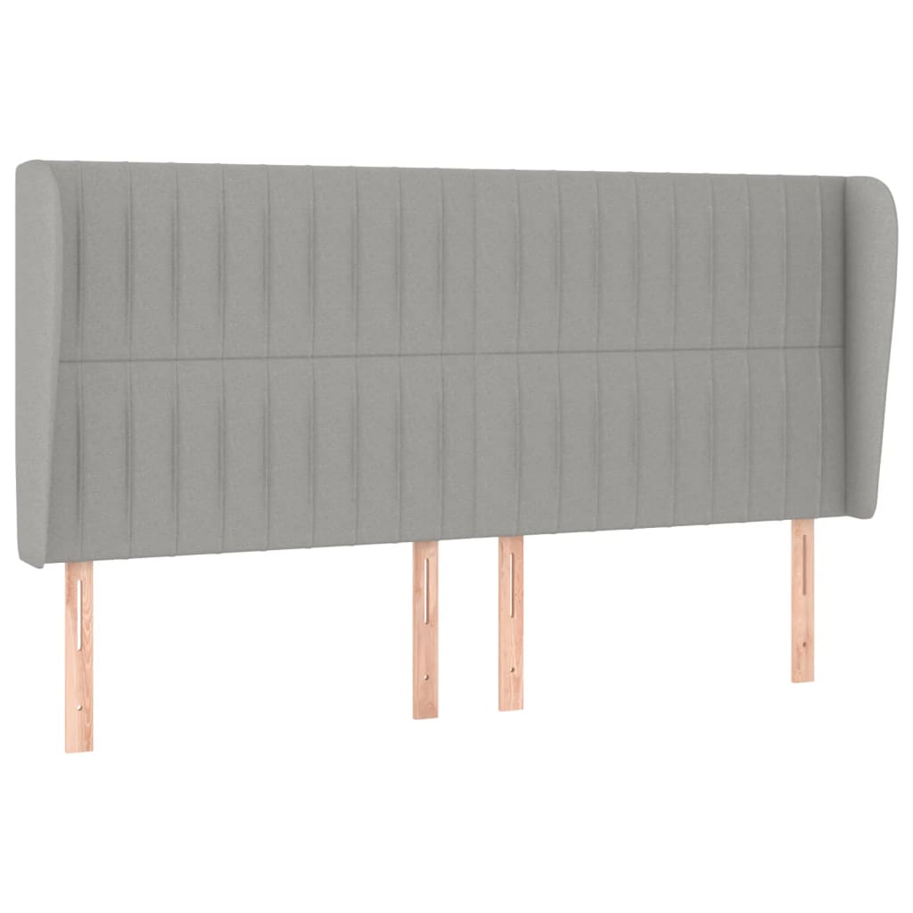 Vidaxl Wingback Headboard, Light Gray, 183X23X118/128 Cm, Fabric