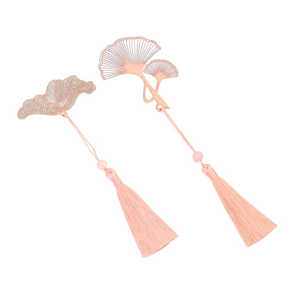 2pcs Gold Hollow Bookmark for Book Lovers Fine Carving Stainless Steel Plating Bookmarks with E