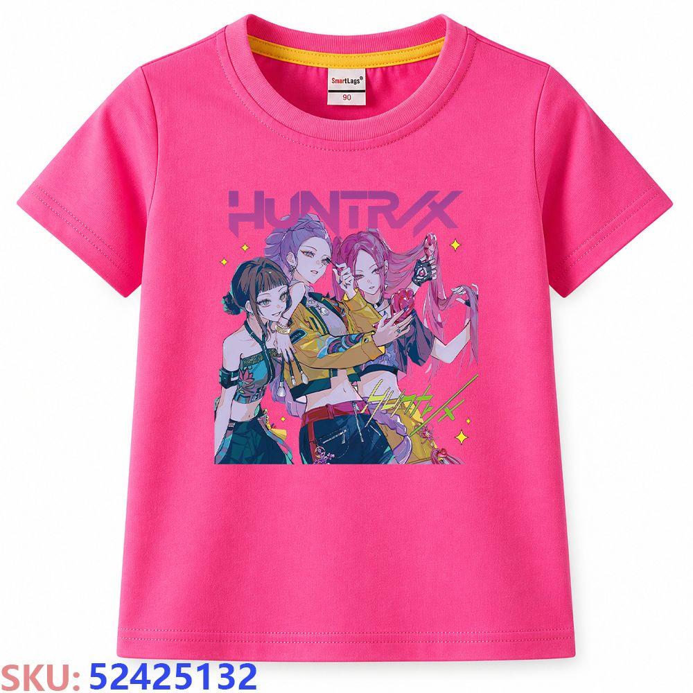 KPop Dämonenjäger Kinder-Cartoon-Print T-Shirt