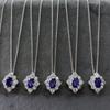 100 %S Color Sapphire Pendant Necklaces Sparkling High Carbon Women Diamond Nuptial Bridal Event Gathering Fine JewelryTrendy