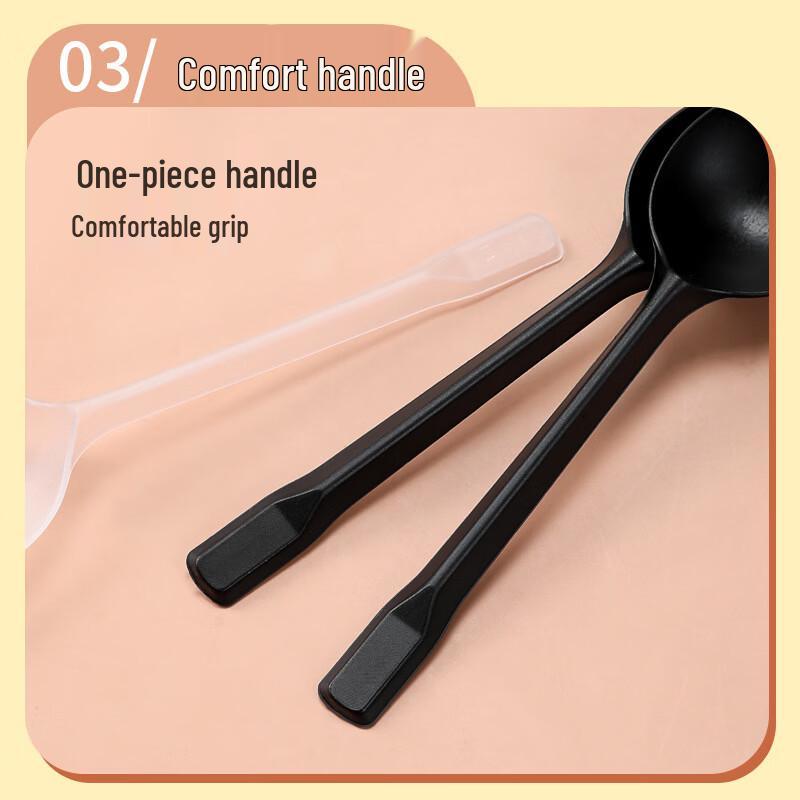 Heavy-Duty Black Disposable Plastic Spoons